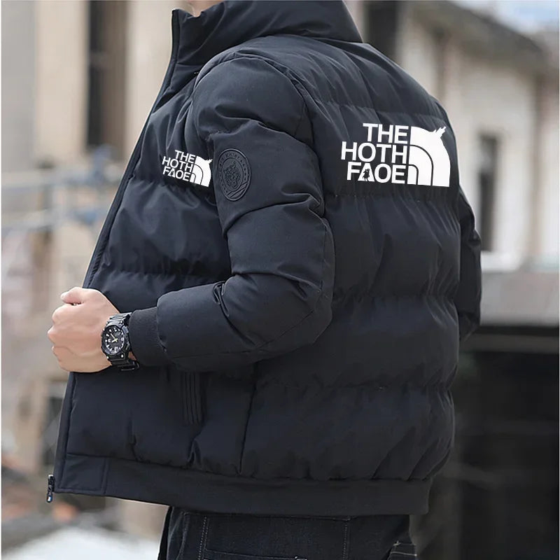 Men's fashion thickened jacket, new autumn and winter warm and waterproof parka coat, men's casual and fashionable jacket, outer