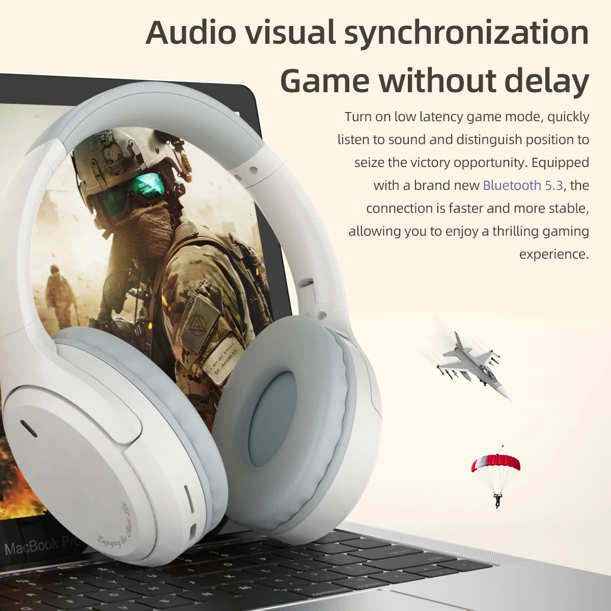 Headset Over-Ear Hood Wireless Bluetooth Earphones 5.3 Gaming Sports Earphone bluetooth Music Headphone High Fidelity Foldable