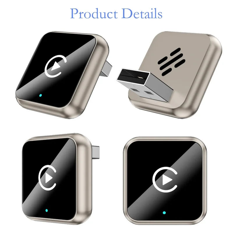 Plug-in Carplay Android Auto 2-in-1 Box Wireless CarPlay Smart Car Adapter Stable Connection for Most Vehicles+Play Blueto