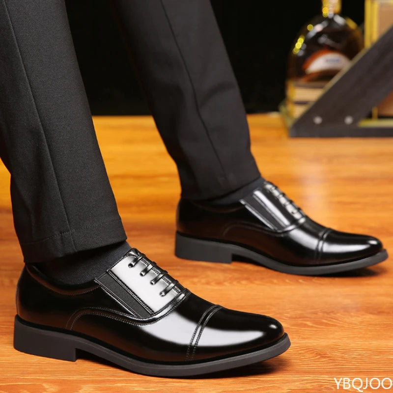 Business Men's leather Shoes Fashion new formal shoe Black round toe work shoes Versatile comfortable Male flats Zapatos Homme