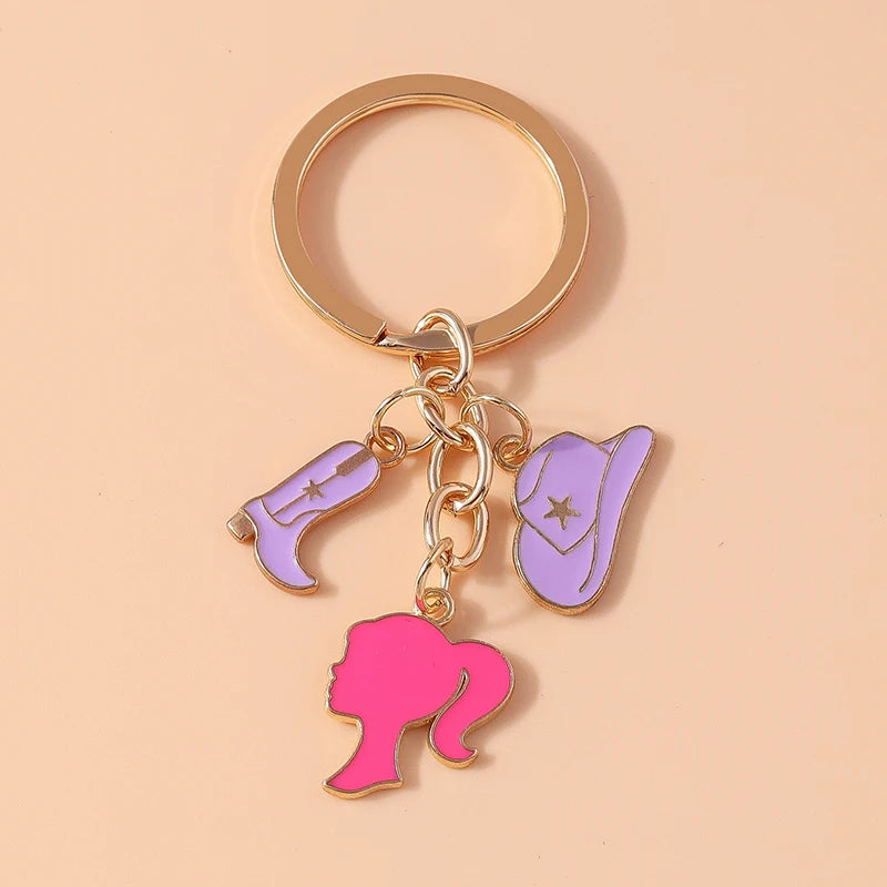 Fashion Women Hat Shoe Pendants Keychain for Car Key Handbag Purse Hanging Keyrings Accessories DIY Jewelry Gifts