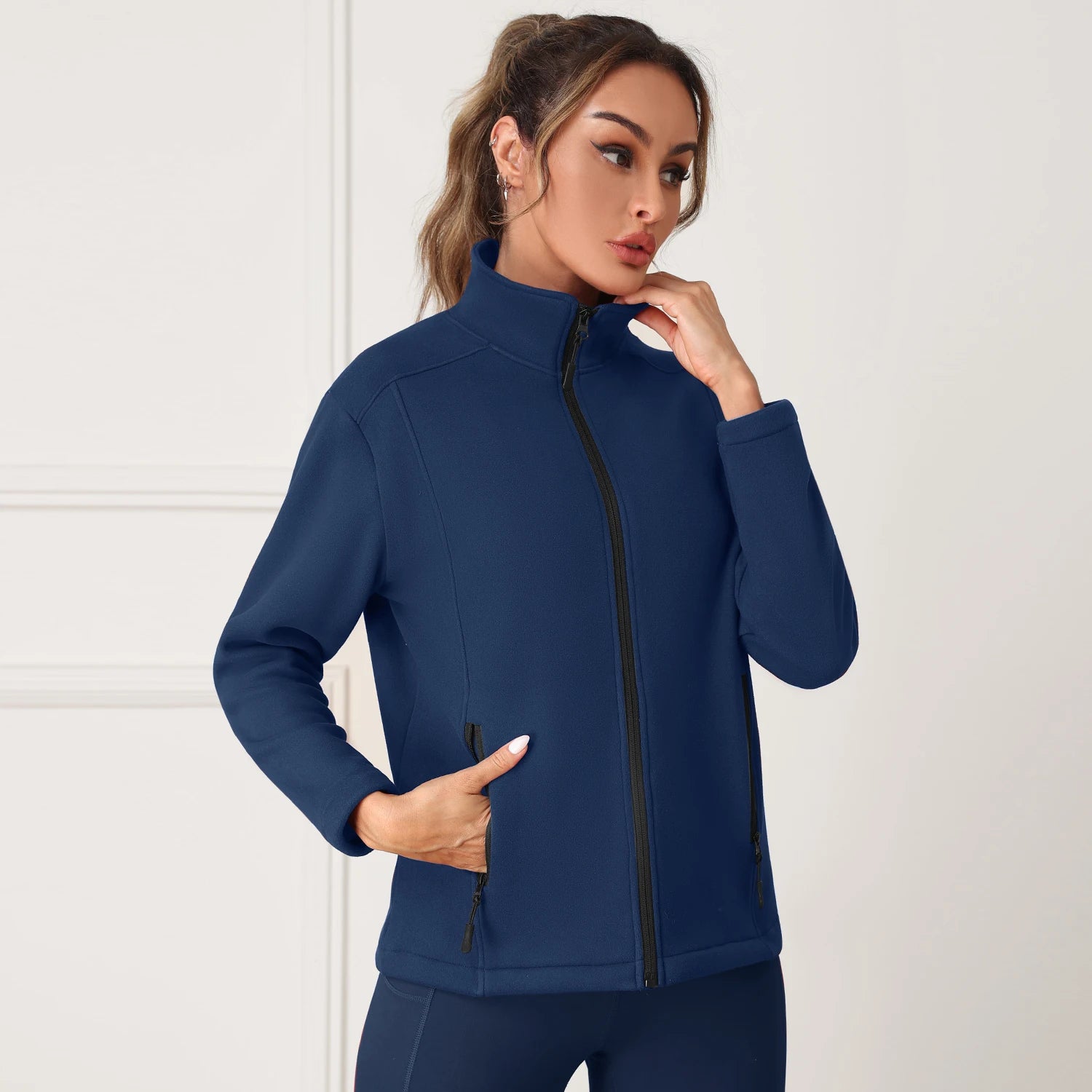 Women Sport Jacket Long Sleeve Shirt Workout Coat Gym Training Clothing Yoga Sportswear