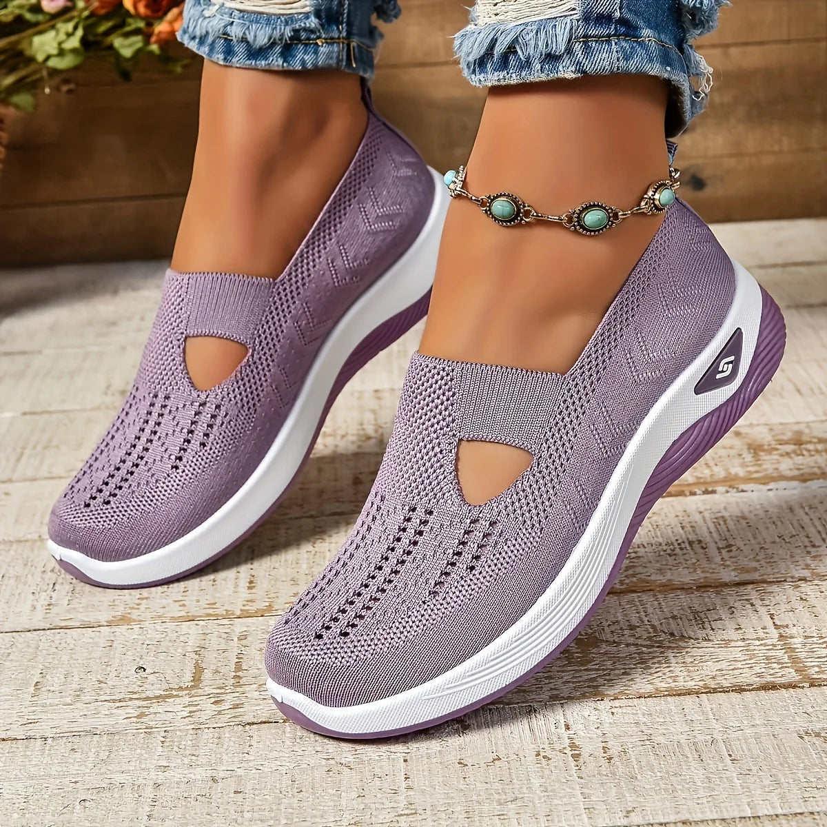 Women's Sneakers Breathable Casual Shoes Summer Soft Sole Orthopedic Shoes Lightweight Slip on Walking Shoe Non Slip Flat Shoes