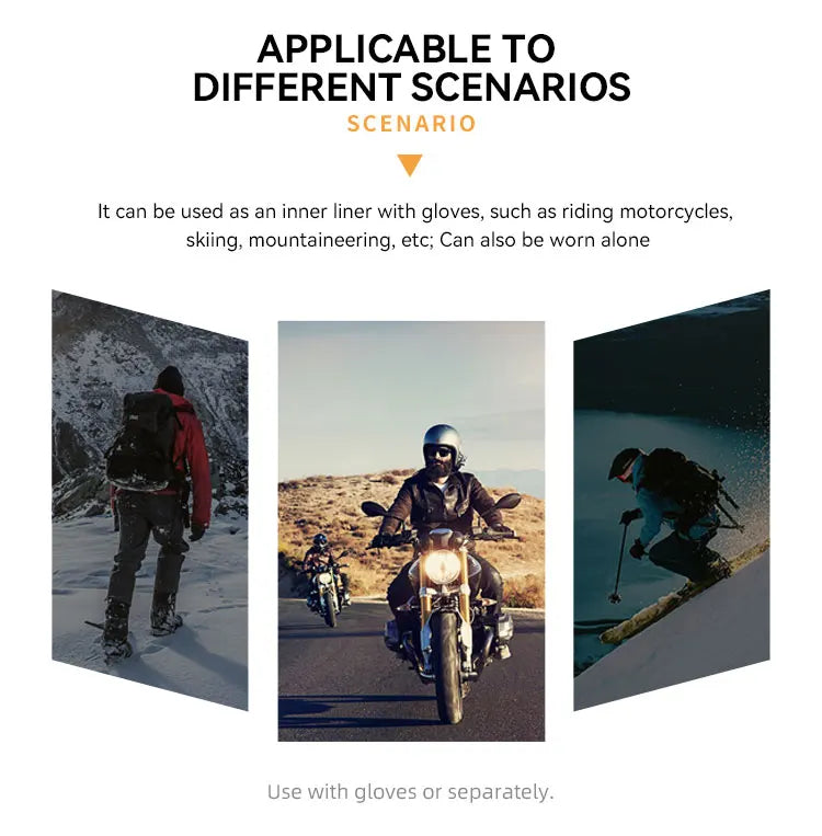 Winter Summer Motorcycle Gloves Black Ice Silk Inner Liner Breathable Sweat Absorption Quick Drying Riding Equipment Accessories