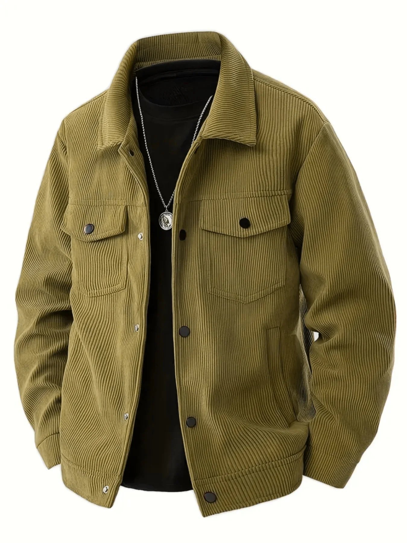 The 2025 new autumn corduroy jacket for men with a lapel, a trendy Japanese style loose coat