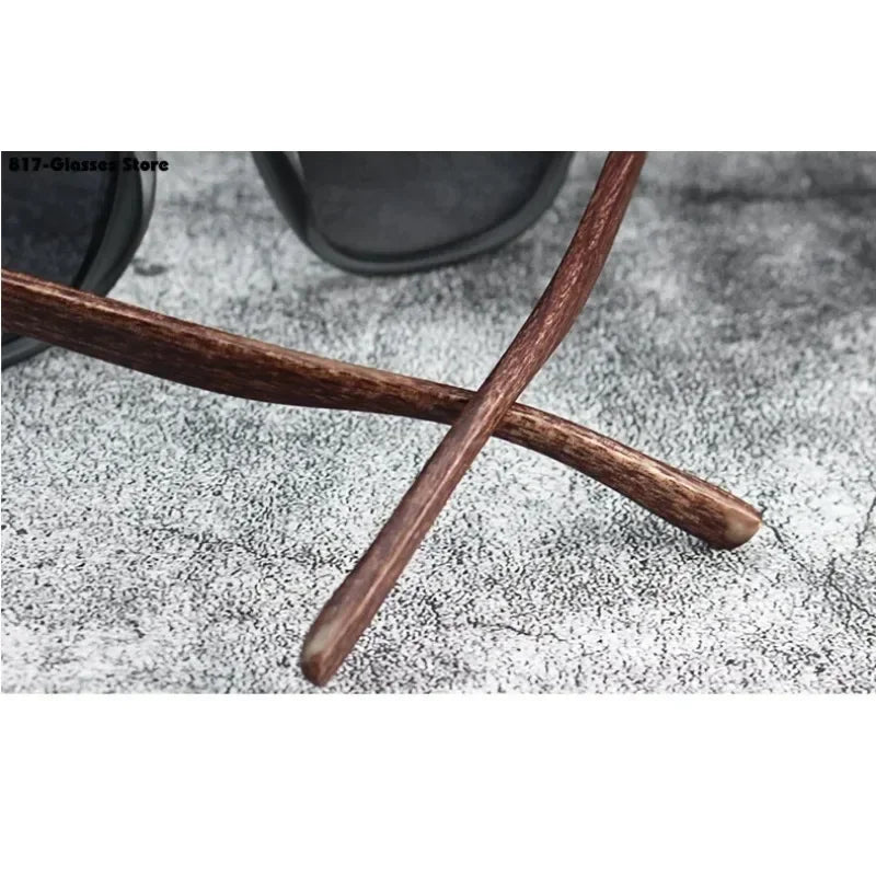 Sunglasses for Men Women Trendy Retro Wood Grain Polarized UV Protection Eyewear Cycling Outdoor Street Photography Sunglasses