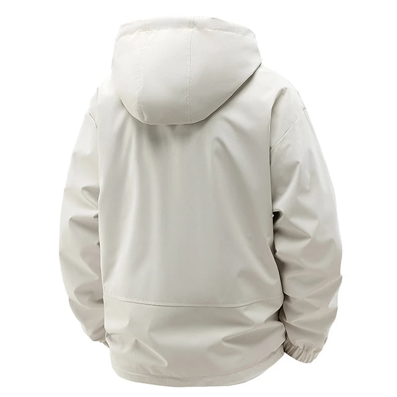 Jacket Mens Spring autumn New men jacket printing hooded Jackets casual coat Men's business coats Size M-4XL 5XL Hat detachable