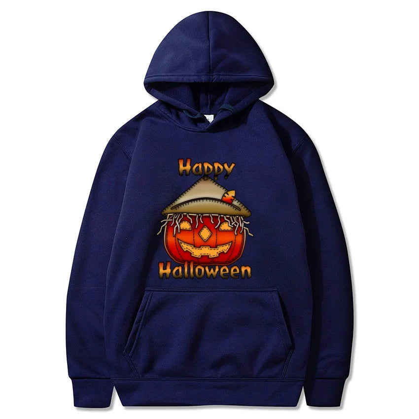 Halloween Autumn_Winter New Happy Halloween Printed Hoodie Men's Fashion Warm Sweatshirt Casual Street Wear Warm Hoodie