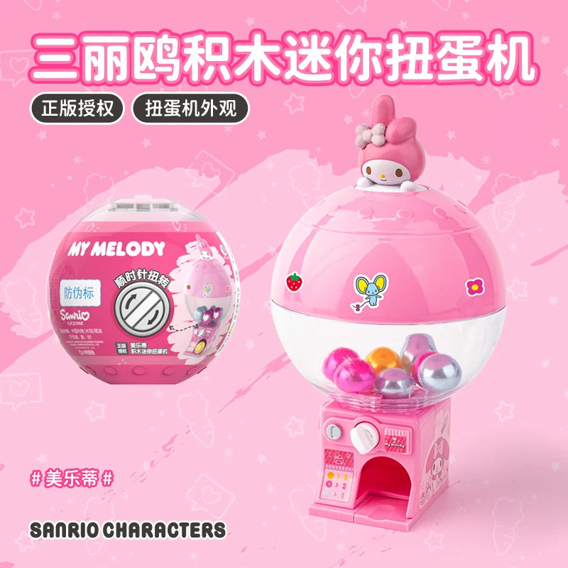 New Sanrio Hello Kittys Kuromi Cinnamoroll Children Toys Cute MINI Egg Twisting Machine Cartoon Creative Kids Toys for Girl Gift