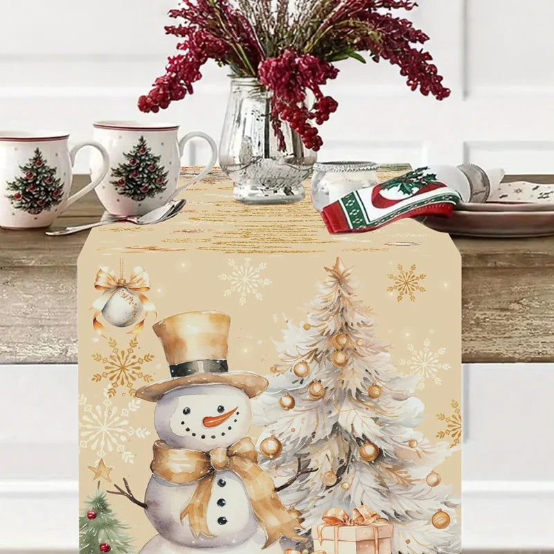 Christmas Table Runner Merry Christmas Decoration for Home Xmas Party Decor 2025 Navidad Notal Noel Ornament Happy New Year 2026