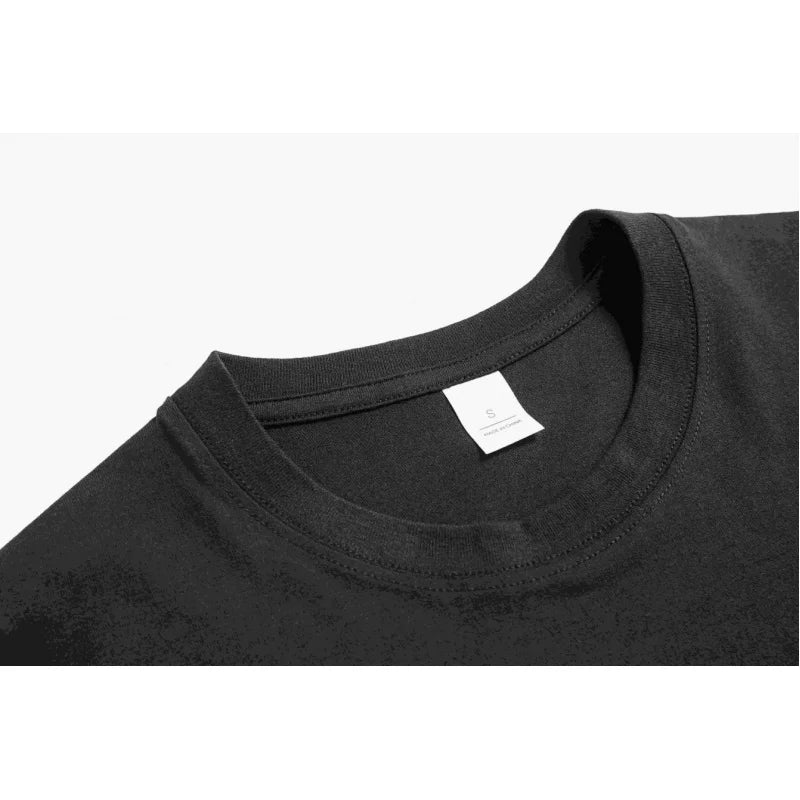 Men's T-Shirt White Music ON World OFF Printed Pattern High Quality Cotton 180g