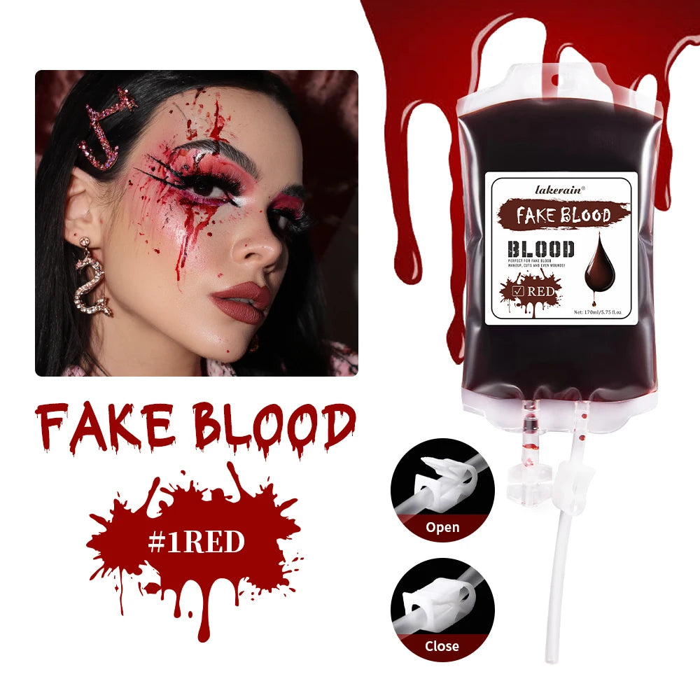 Halloween Blood Makeup Realistic Washable Fake Blood for Zombie Monster Clothes Body Paint Halloween Makeup