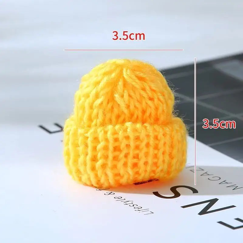 Christmas Decoration  Mini Knit Hat Mini Christmas Scarf Set Knitting Craft Doll Hats Jewelry Making Hair Decoration New year