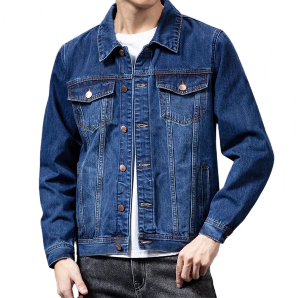 Denim Jackets for Men Coat Navy Blue Men Jacket Single-breasted Cardigan Denim Coat Male Jacket chaquetas hombre куртка мужская