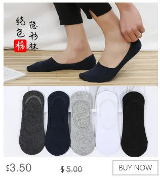 5Pair / Lot Fashion Happy Men Boat Soc Silicone Invisible Cotton Socks Male Ankle Sock Slippers Meia