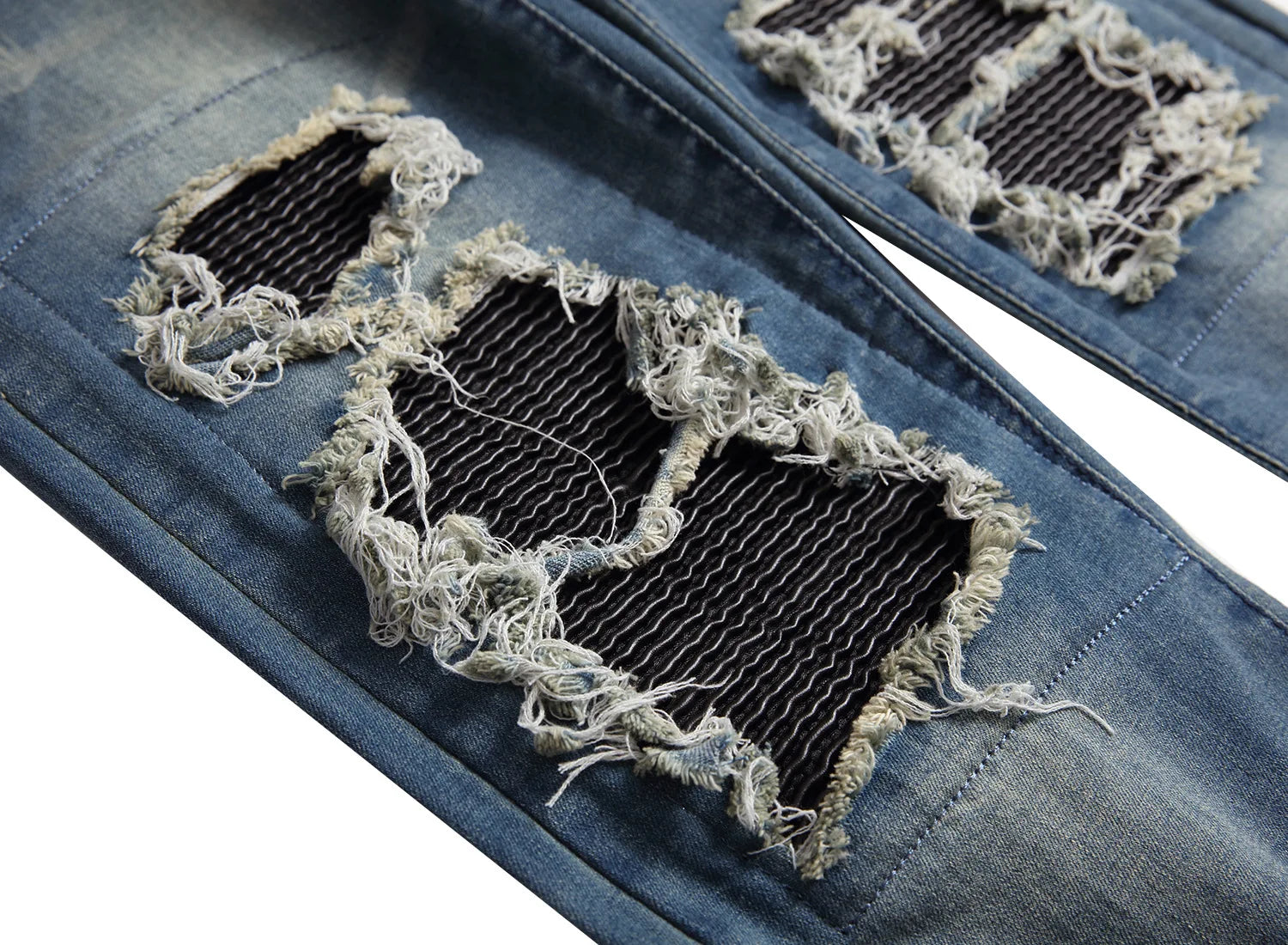 Jeans for Men High Street with Holes and Black Peaks Slim Fit Jeans and Mens Trousers