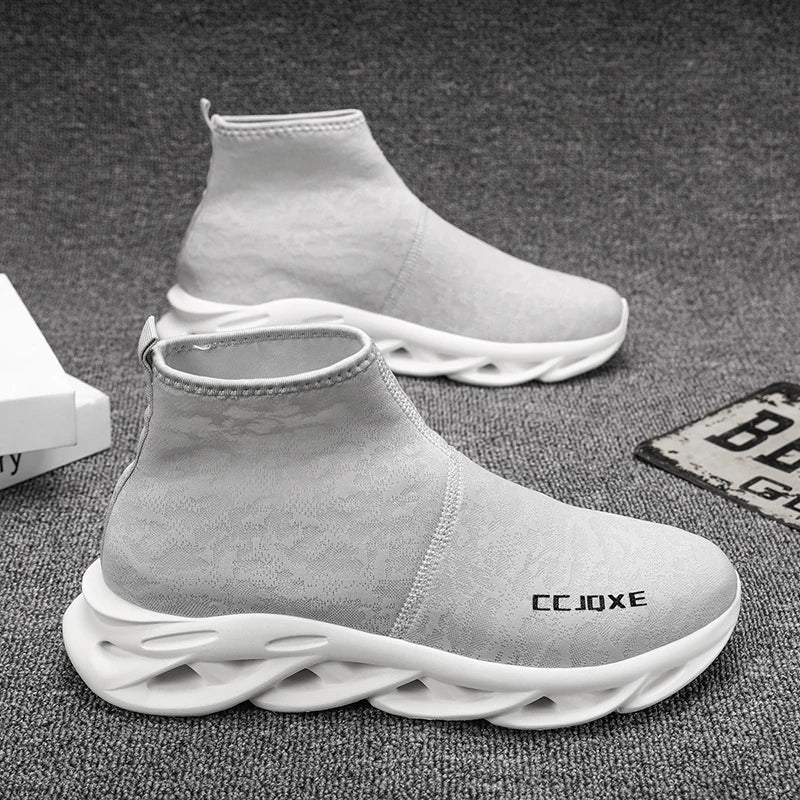 Socks Shoes for Men Black Sneakers Light Breathable Men Runing Shoes Outdoor Platform High Top Men Shoes New Unisex Sport Shoe