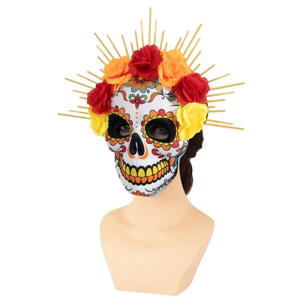 Halloween Mexican Day of The Dead Mask Full Mask Eye Mask Halloween Party Mask Headwear Three-dimensional Skull Mask Cosplay