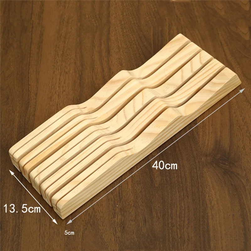 SOFT-Kitchen Drawer Knife Holder Knife Block Kitchen Drawer Organiser Storage Khaki Organizers