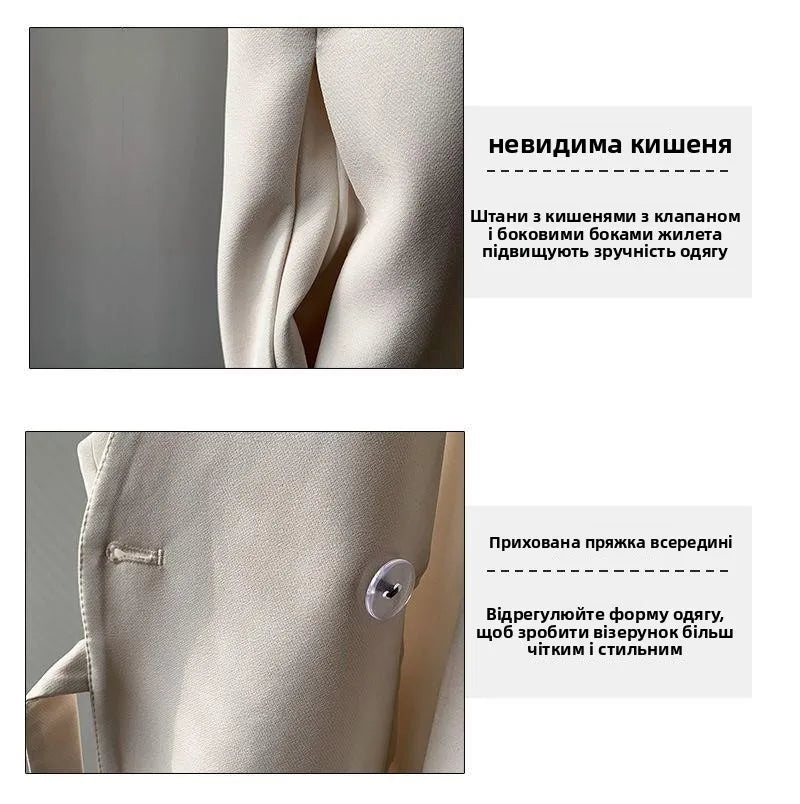 Women's Suit Vest 2025 Spring Autumn New Outerwear Briti Sle Loose plus Size Outerwear oulder Pad Vest Jaet