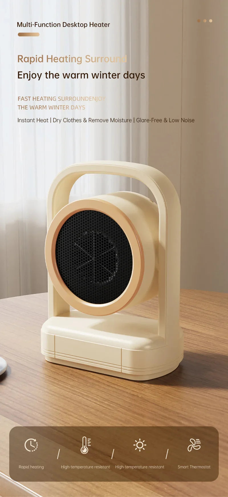 Xiaomi Mini Electric Heater Fast Heating Portable Warmer Energy Saving Heater Power Failure Protection For Office Bedroom Use