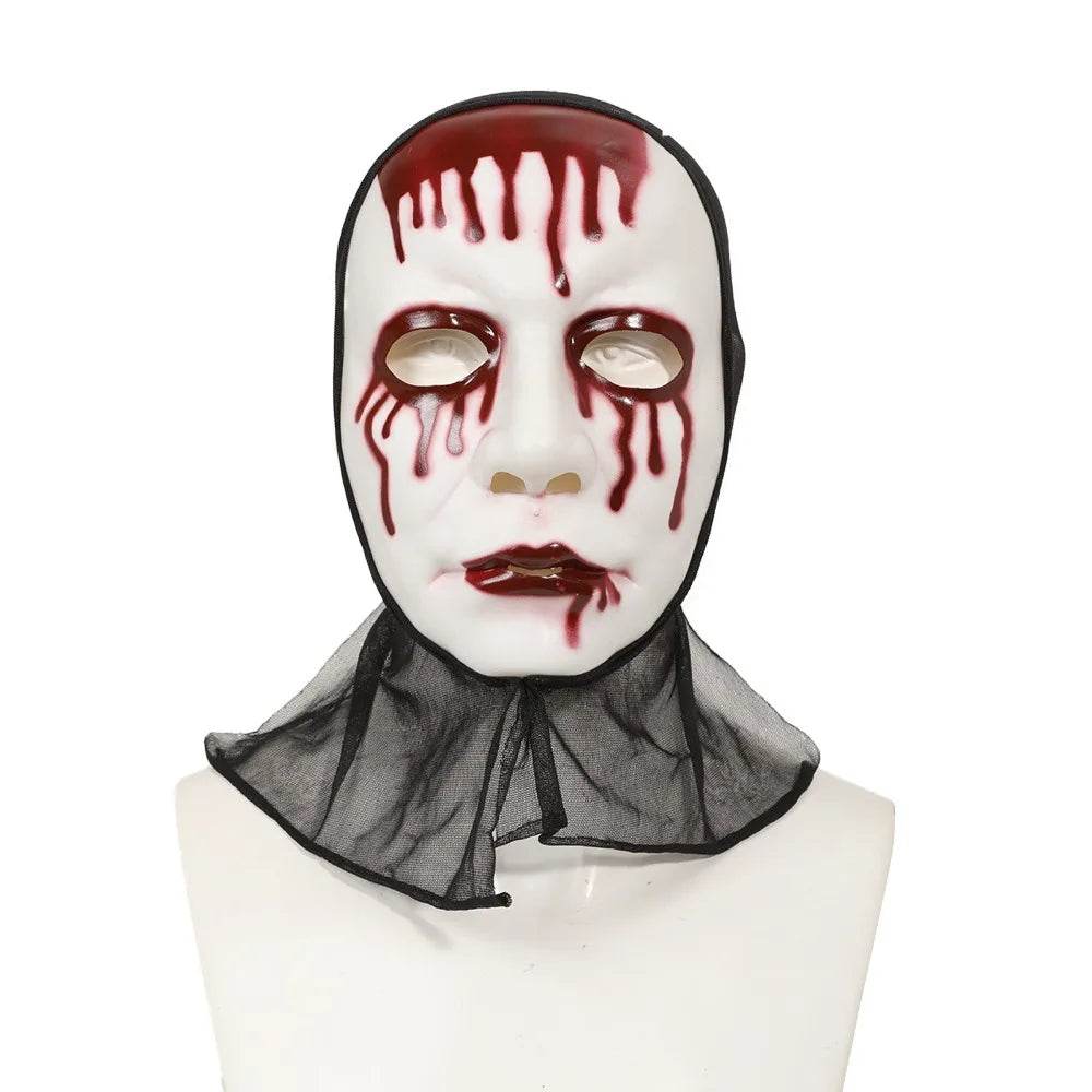 Scary Makeup Scary Look Halloween Mask Reusable Realistic Blood Party Costume Props Plastic Performance Mask Haunted House
