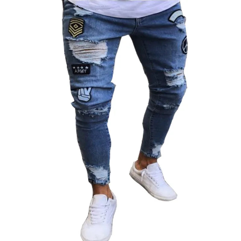 Mens Black Jeans Slim Fit Quality Gray Casual Male Jeans Pants Skinny Fit Men Pants Hip Hop Streetwear Cotton Denim Trousers