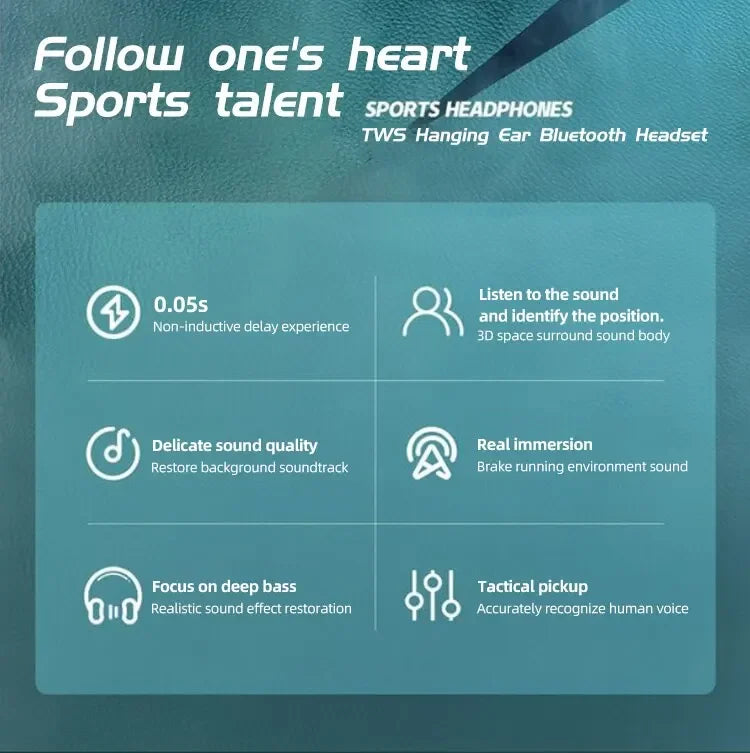 A520 Wireless Bluetooth Headset High Quality Earplugs Anti-Sweat Touch Light Mini  HD Sound Quality Stereo Universal Headset