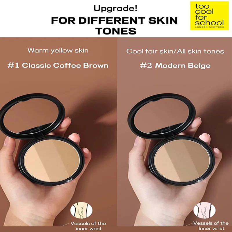 K-Beauty Matte Powder Contour Palette，with Brush, Light, Smooth, Velety Texture ,With mirror, Slimming Facial, Natural Gradation