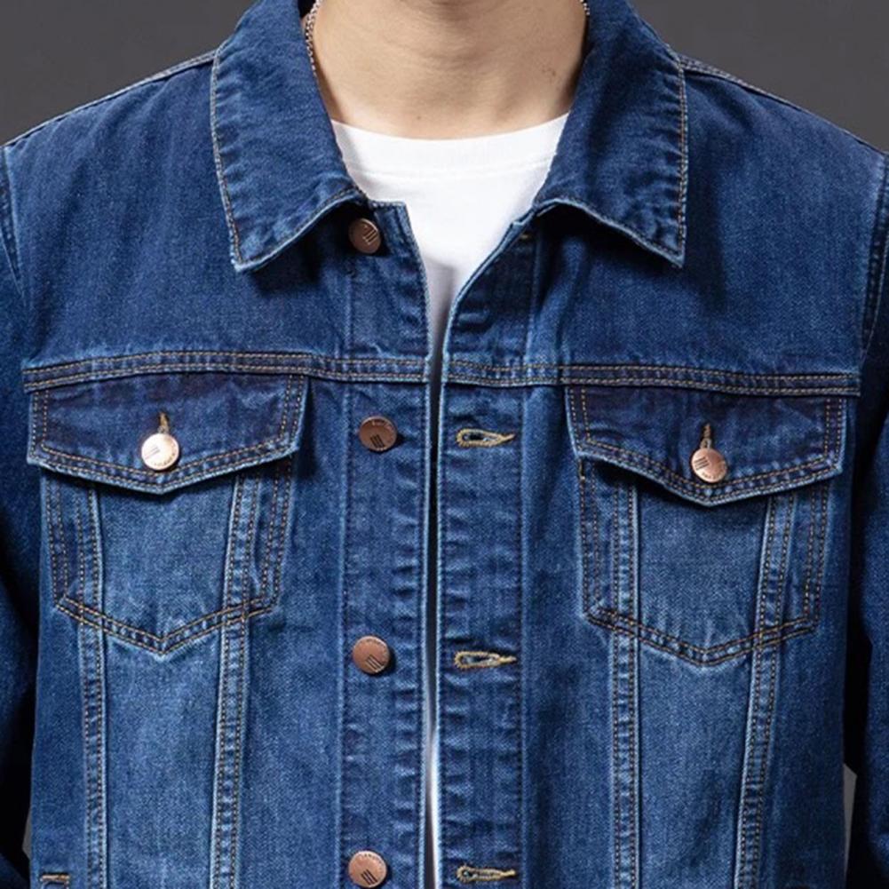 Denim Jackets for Men Coat Navy Blue Men Jacket Single-breasted Cardigan Denim Coat Male Jacket chaquetas hombre куртка мужская