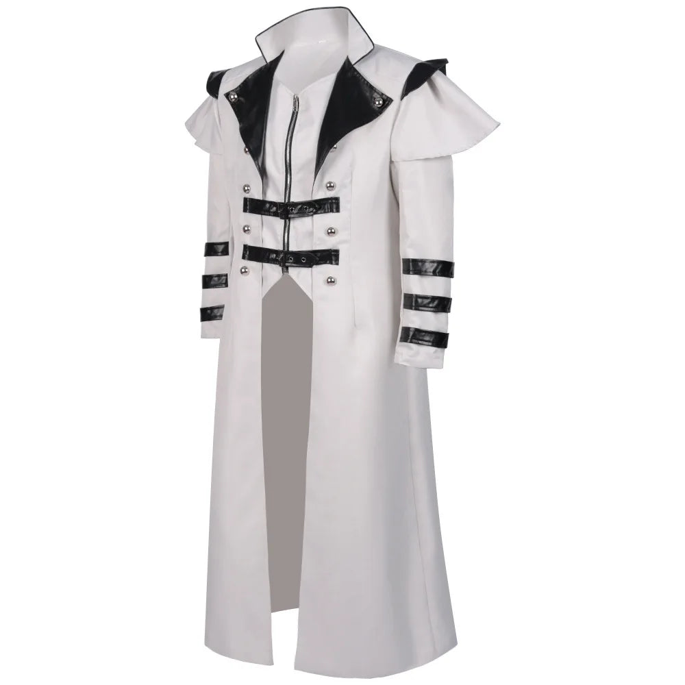 Halloween cosplay: a medieval stage performance costume with a split windbreaker, hat, and scepter for a palace banquet