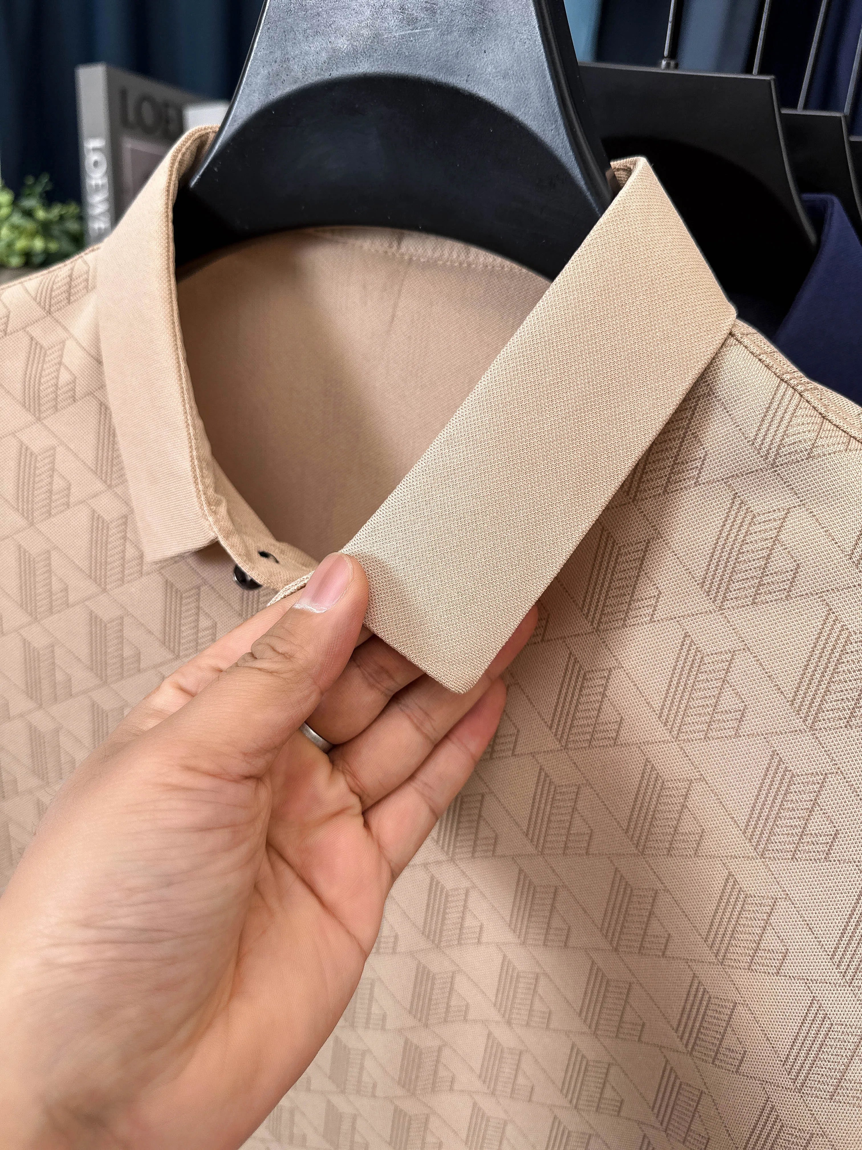 Men's New Short-Sleeved T-Shirt Summer Polo Shirt with a Stand-Up Collar Simple Casual Versatile Fashionable Trendy Men's Wear