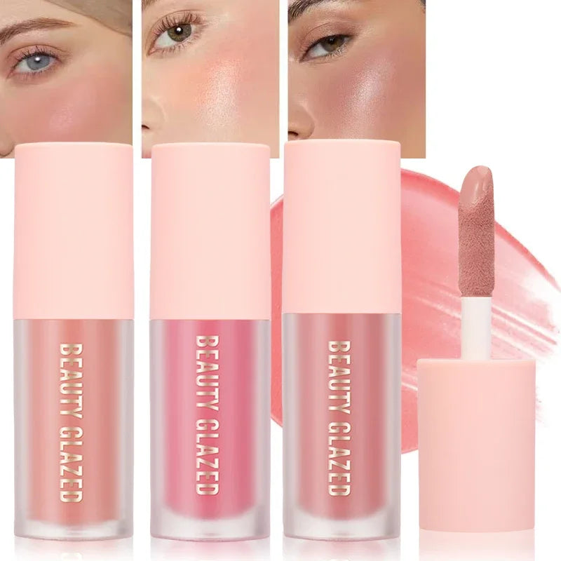 BEAUTY GLAZED 2Pcs/Set Liquid Blush,Long-wear Face Contouring,Easy to Sculpt the Face and Create a Lightweight Finishing Makeup