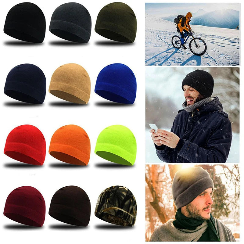 Winter New Fleece Hat Tactical Windproof Outdoor Hiking Accessories Hunting Military Men Caps Snowboard Cycling Warmer Beanies