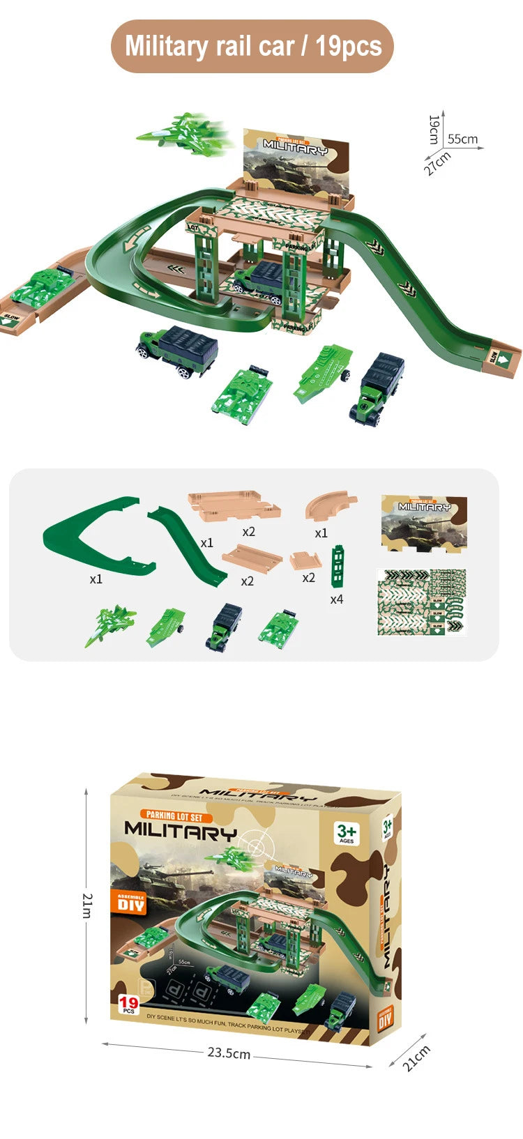 Kid Rail Parking Lot Toys Dinosaur Car Parking Building Model Simulation Fire Police Engineering Vehicle Toy Boys Birthday Gifts