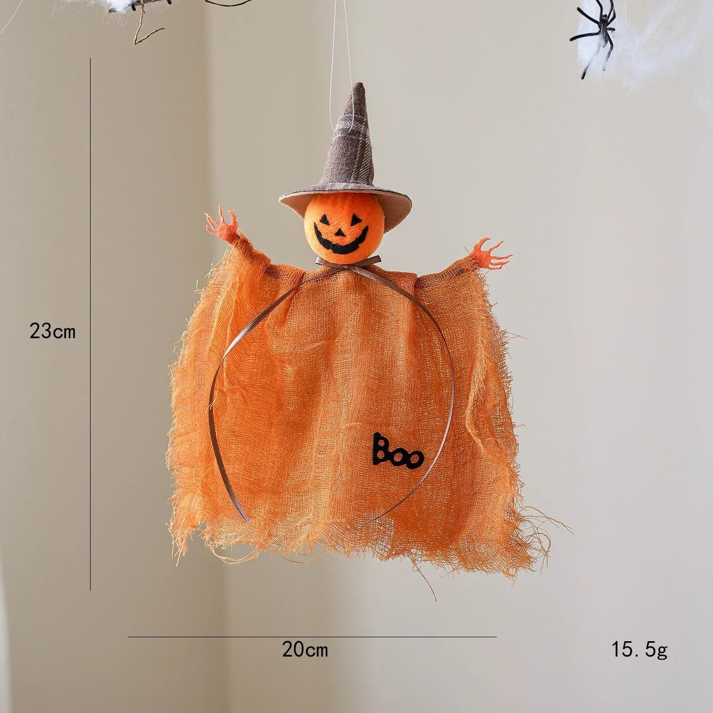 Halloween Party Decoration Mesh Pumpkin Boo Black Hat Witch Doll Ghost Pendants Happy Halloween Day 2025 Haunted House Favor