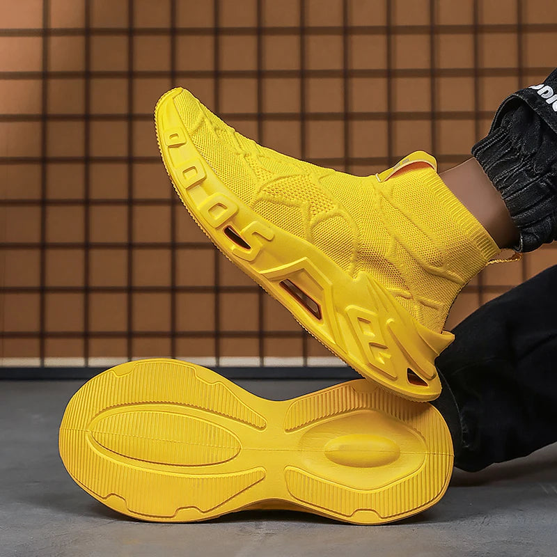 Men's Outdoor Sports Shoes - High-Top Sports Shoes Are Novel and Fashionable, Non-Slip and Durable, Suitable for All Seasons, Versatile Sports Shoes