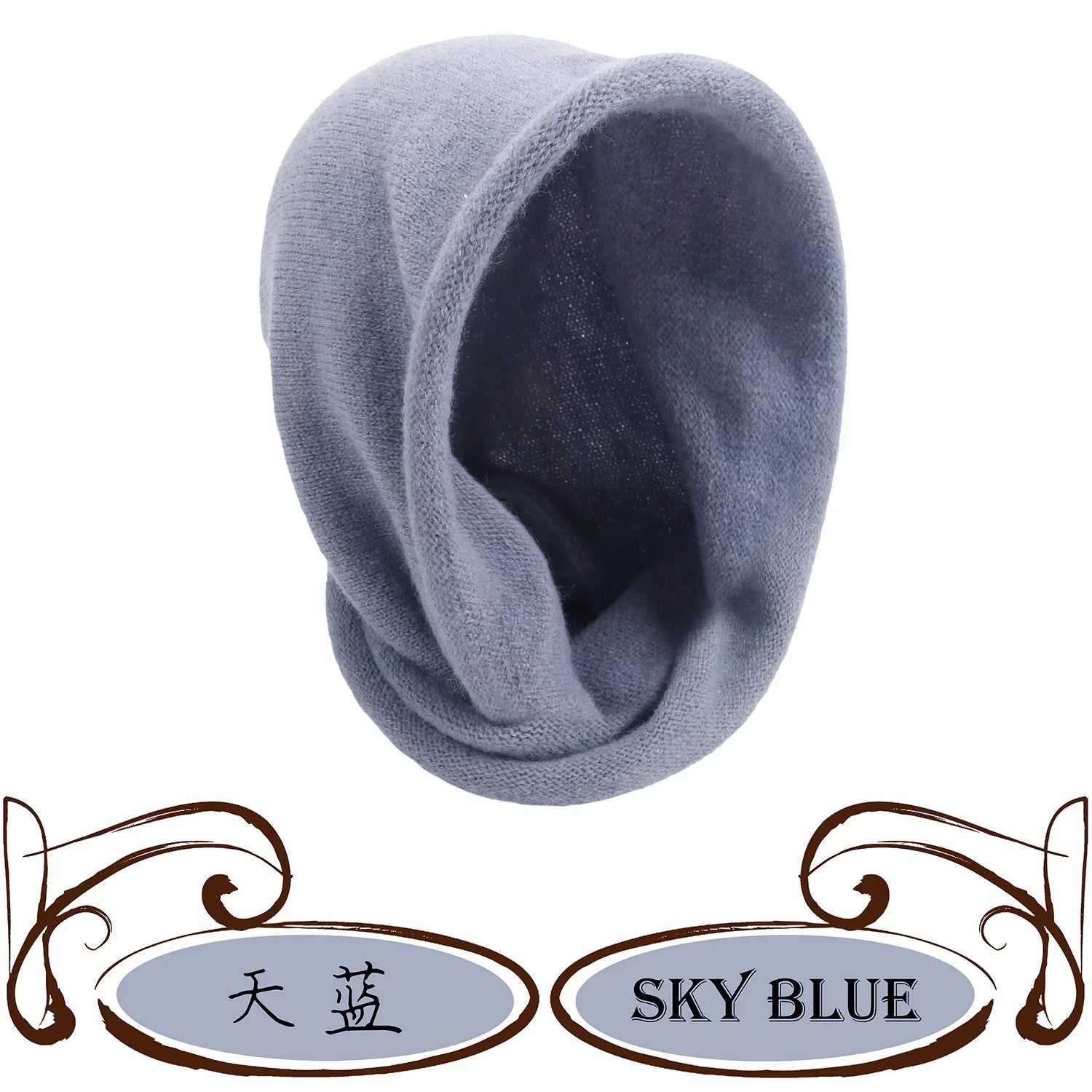 New Winter Balaclava Hat Scarf Combo Women's Fashion Knitted Cap Wrap-around Cashmere Skullies & Beanies