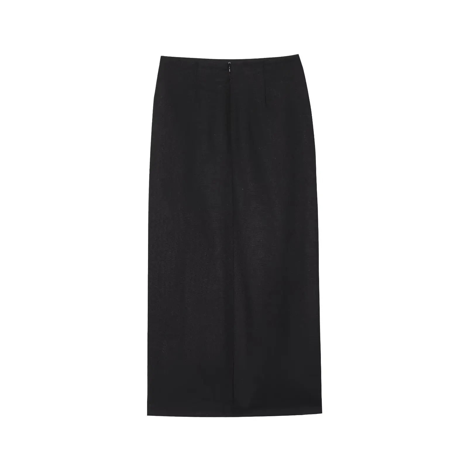 2025 New Women's Suit Summer Suit Casual Simple Multifunctional Pleated Lapel Sleeveless Short Top Paired with Buckle Slit Skirt