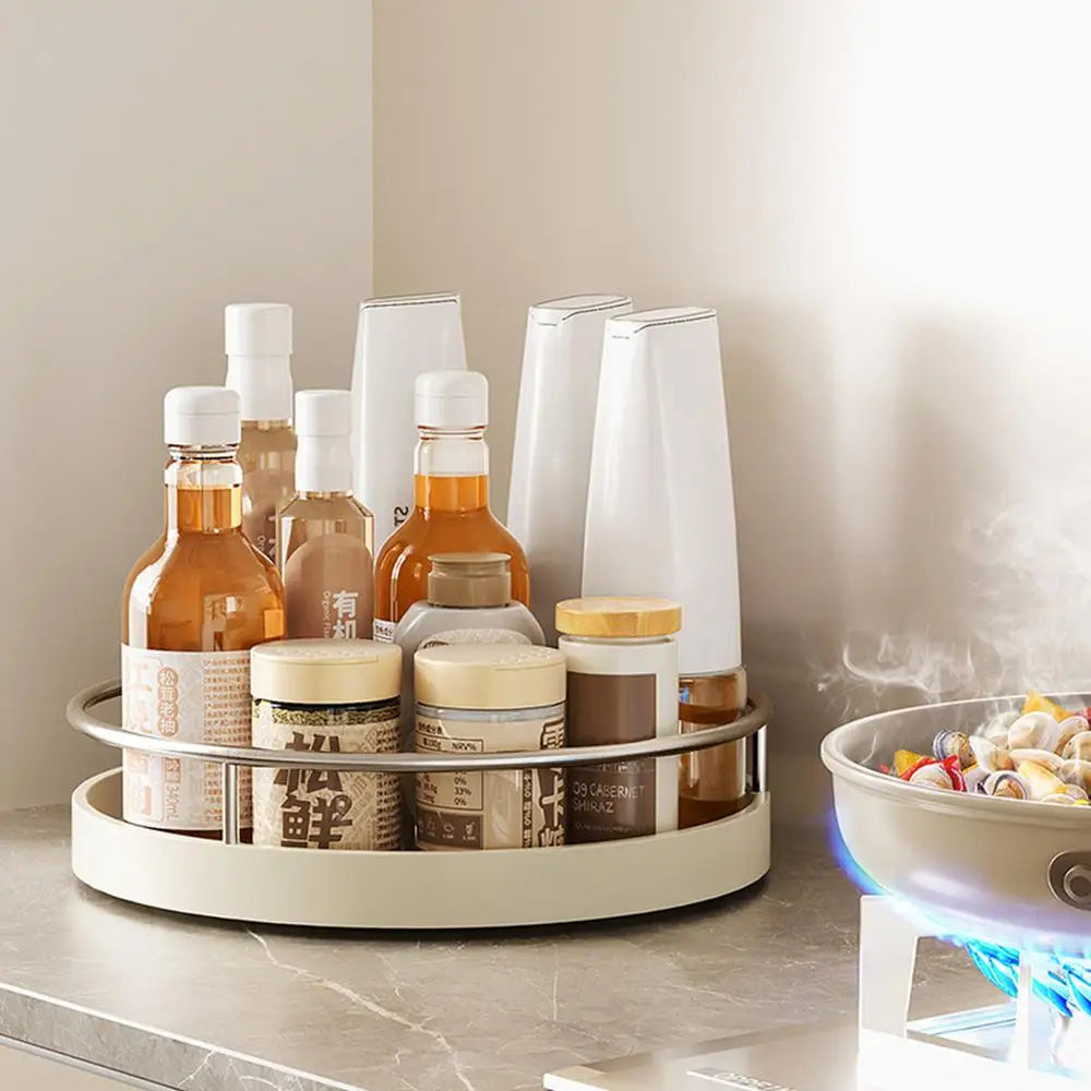 Kitchen Turntable Organizer Rotating Tray Organizer Kitchen Countertop Refrigerator Cupboard Kitchen Countertop Organizer
