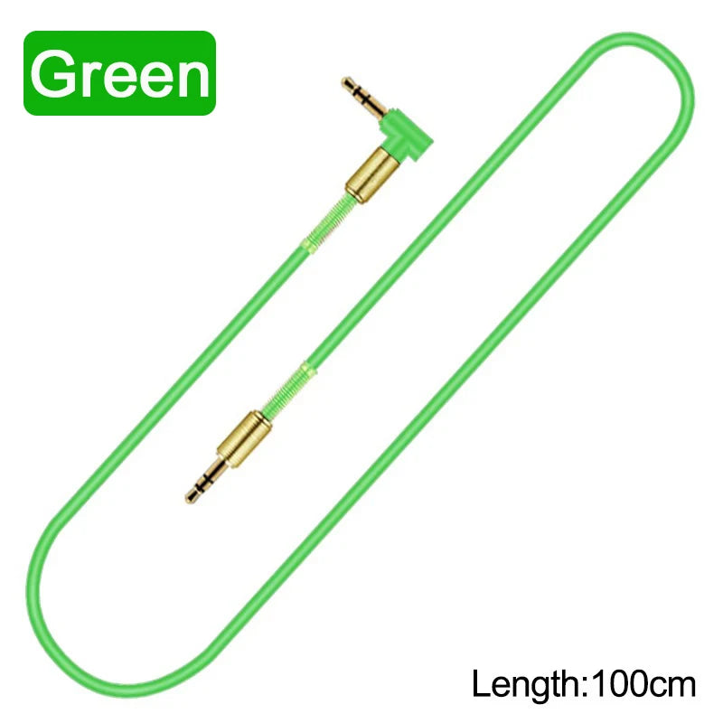 3.5mm Jack Audio Cable3.5mm Car Spring AUX Cable Gold Plated jack male to male speaker cables Cord for TV PC Car  mobile phones