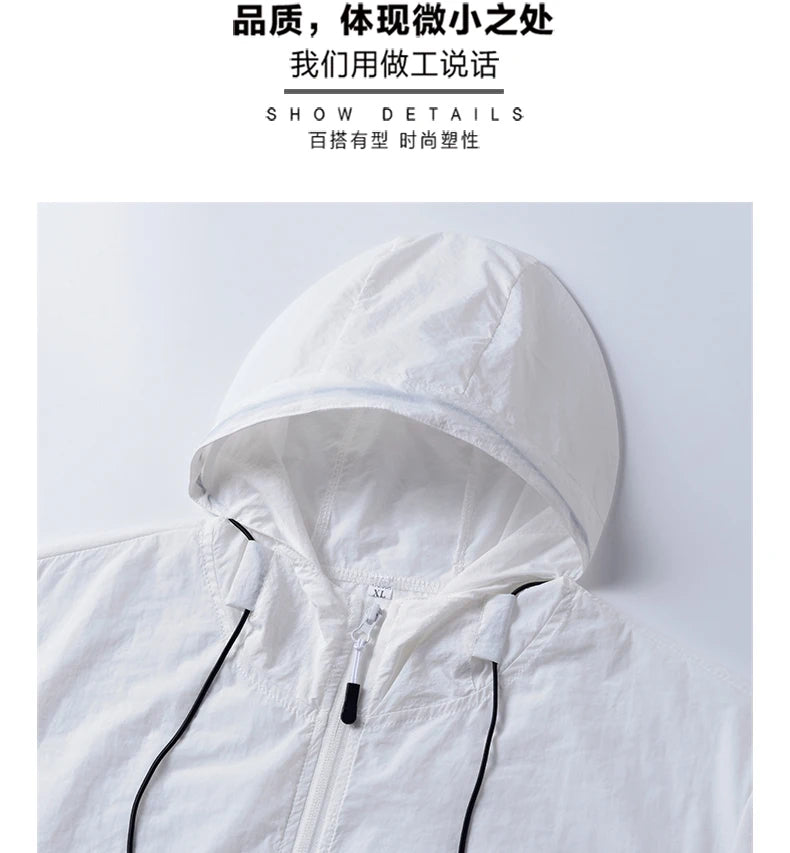 2025 Summer Hooded Jacket Men Women Sun Protection Clothing Fishing Hunting Clothes Quick Dry Skin Windbreaker