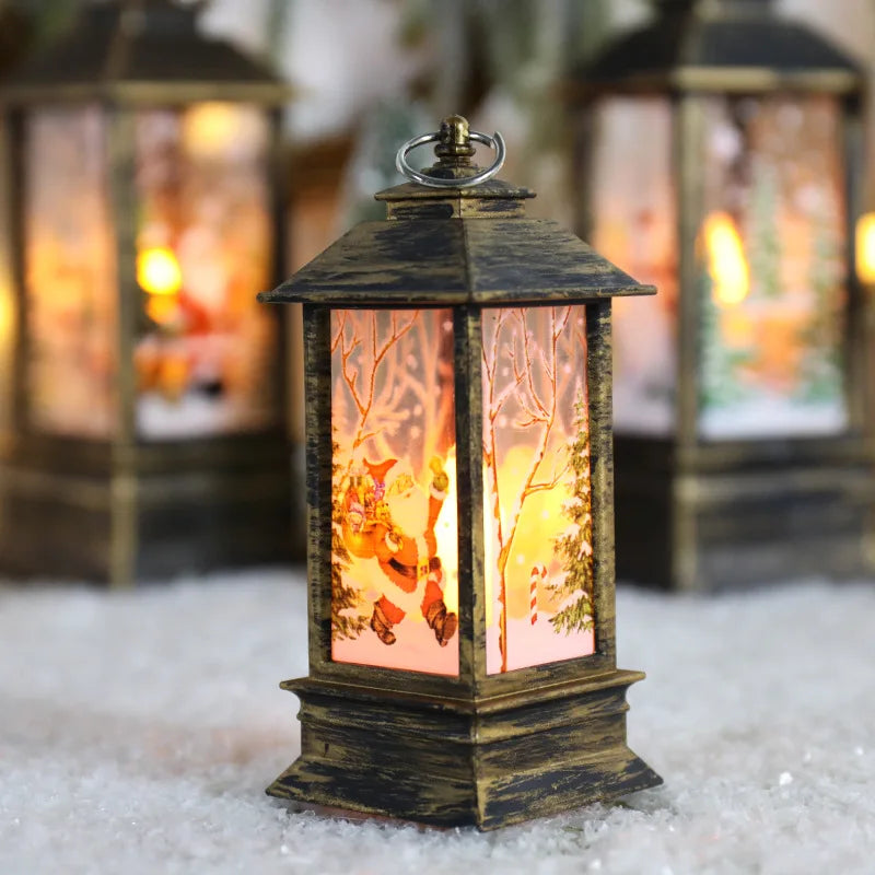 Christmas Wind Lamps Candelabra Lamps Night Light Old Man Snowman Decoration Desktop Decorations Christmas Decorations