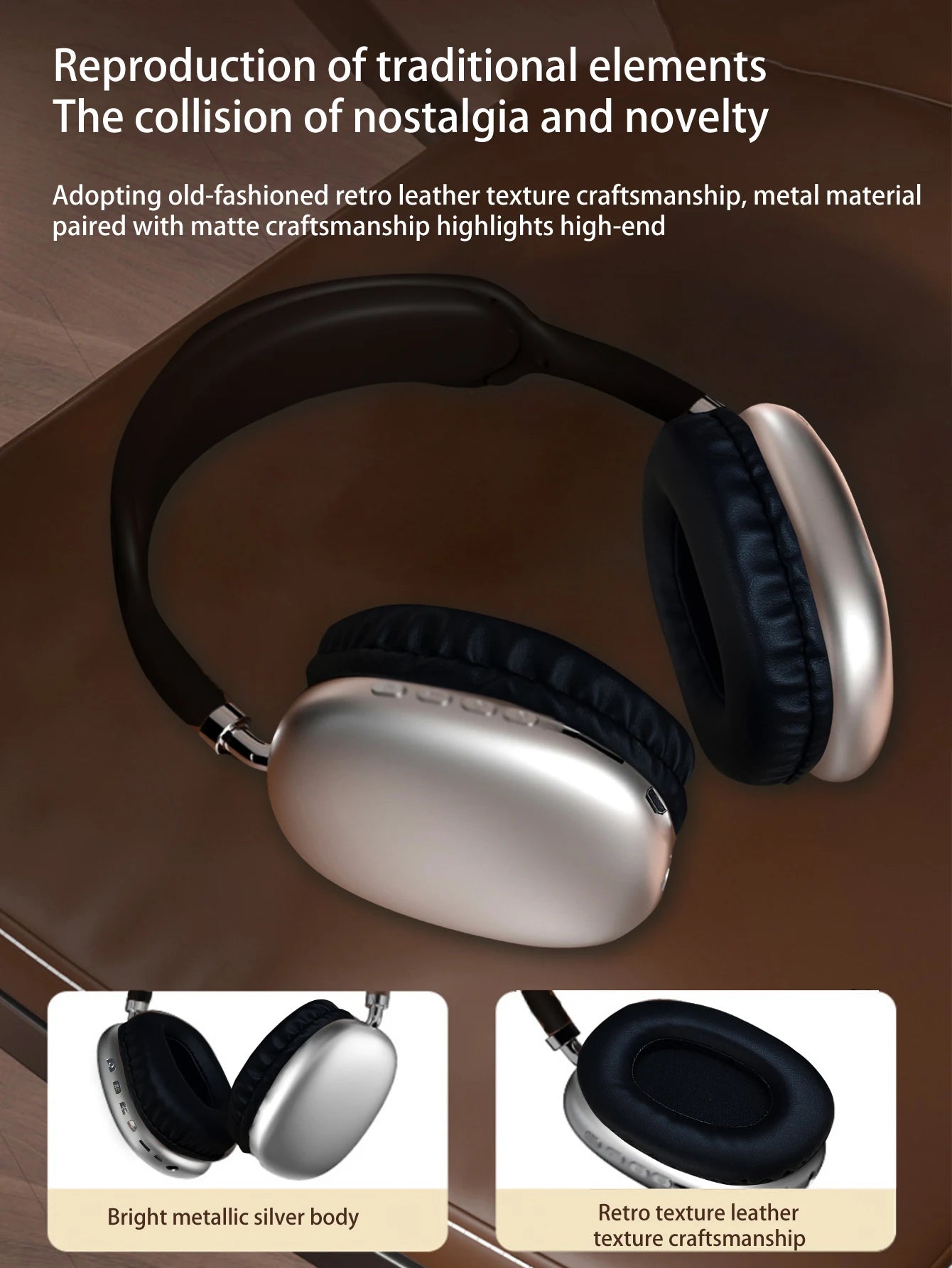 Headset Bluetooth headphones with long battery life, noise reduction and call function.
