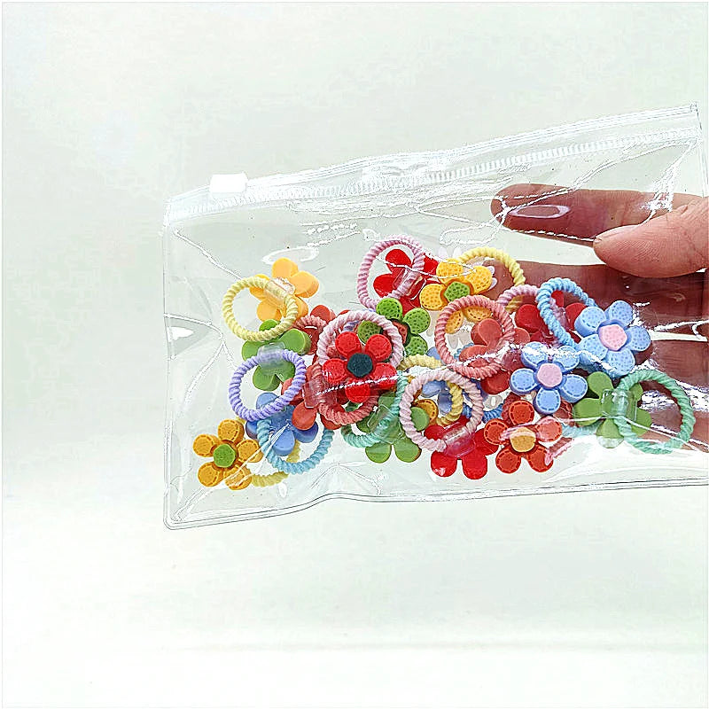 20Pcs/Lot Girls Hair Accessories Small Size Thumbs Elastic Hair Bands Rubber Scrunchies Cartoon Headwear Cute Children Headdress