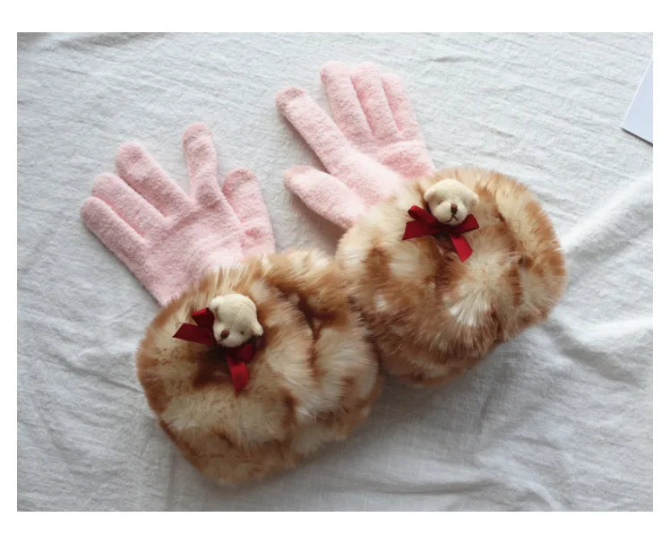 Winter Women's Japanese Plush Cute Printed Deer Dot Christmas Cloak Thickened Kawaii Deer Windproof Elk Shawl Jacket