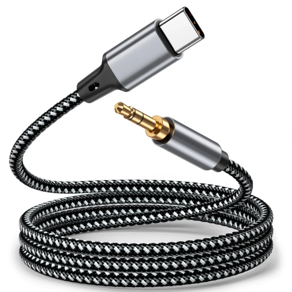 1m 1.5m 2m USB Type C To 3.5Mm Jack AUX Cable DAC USB-C Audio Adapter for Phone Headphones Car HIFI Stereo Sound Audio Connector