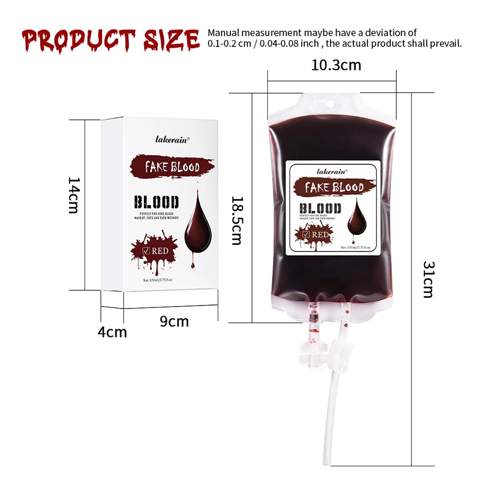 Halloween Blood Makeup Realistic Washable Fake Blood for Zombie Monster Clothes Body Paint Halloween Makeup