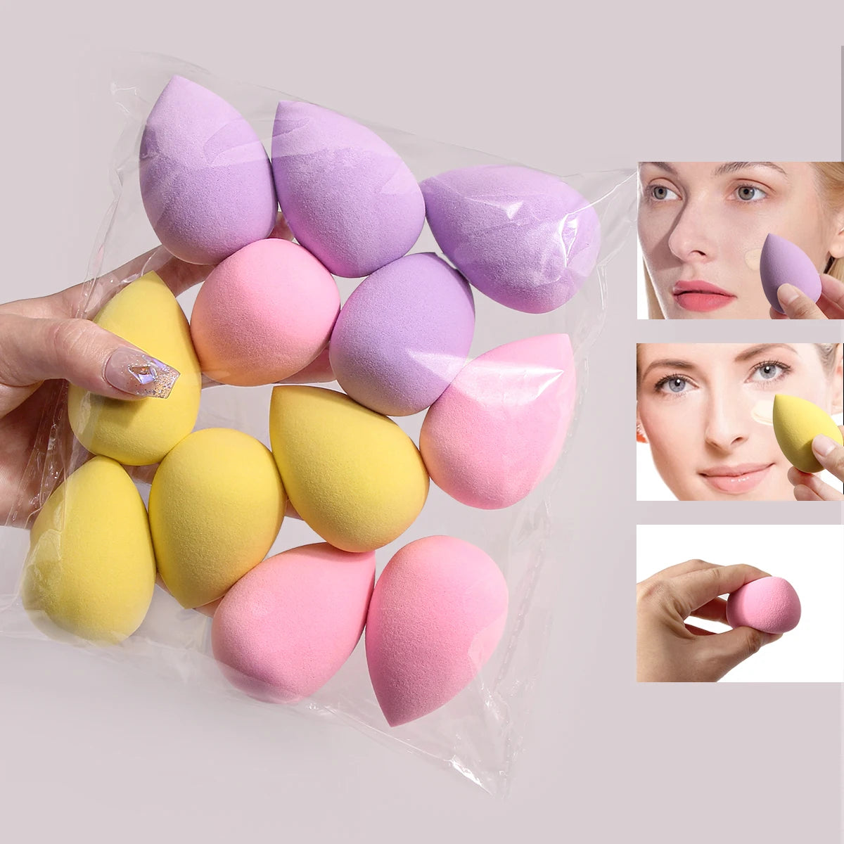 12-piece Makeup Tool Set Ultra-Soft  Puffs Beauty Sponges, Beauty Sponges. specially designed for foundation and concealer.