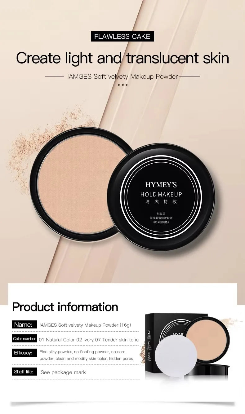 3 Colors Make Up Face Powder Brighten Oil-control Waterproof Nude Makeup Pressed Powder Foundation Makeup Base Cosmetics